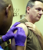 soldier getting vaccinated