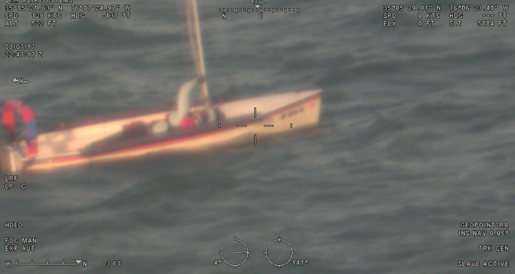 Sailboat image from the HC-130J Super Hercules’ Minotaur-integrated sensors overlaid with other data.