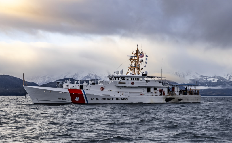 Coast Guard Cutter John Witherspoon transits in the vicinity of Juneau, Alaska, in late January 2025. U.S. Coast Guard photo. Coast Guard Cutter John Witherspoon transits in the vicinity of Juneau, Alaska, in late January 2025. U.S. Coast Guard photo.