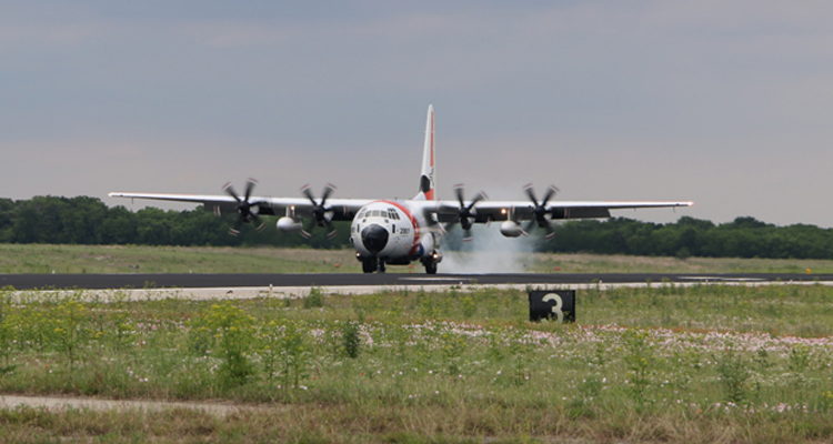 Coast Guard Delivers Latest HC-130J For Minotaur Retrofit