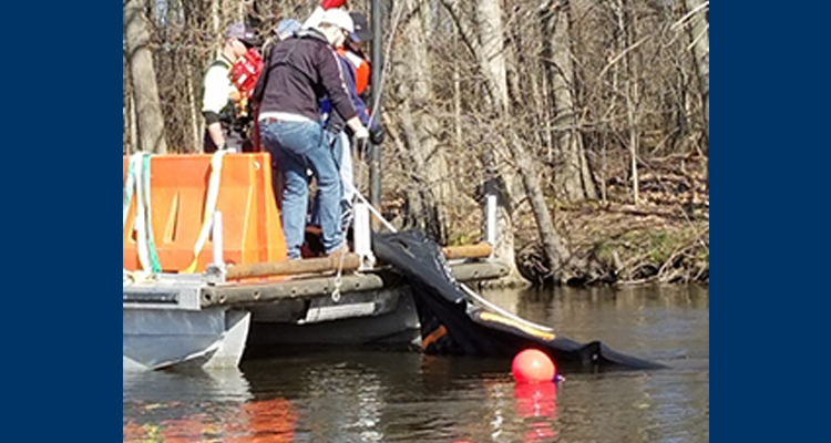 RDC Tests Underwater Oil Barrier System In Kalamazoo River