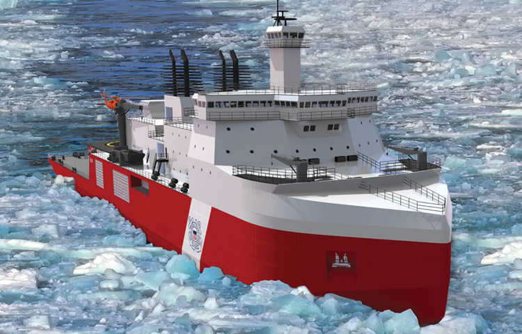U.S. Coast Guard polar security cutter rendering by Bollinger Mississippi. U.S. Coast Guard polar security cutter rendering by Bollinger Mississippi.