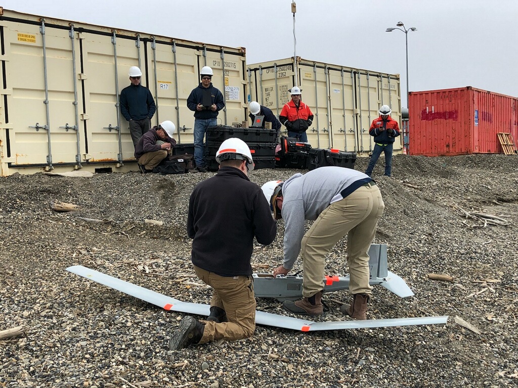 RDC team members assemble the Puma 2 unmanned aircraft system for testing