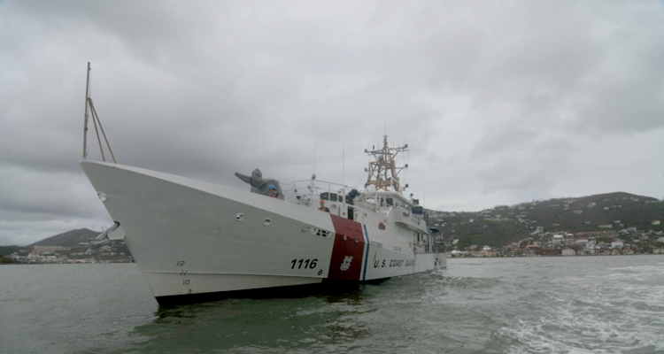 The fast response cutter (FRC) Winslow Griesser delivers critical prescription medication to St. Croix, U.S. Virgin Islands, on Sept. 30, 2017.