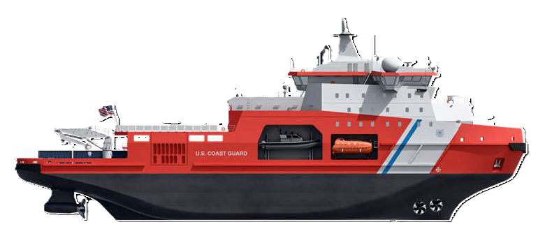 A rendering of a multi-purpose platform support (MPPS) icebreaker
