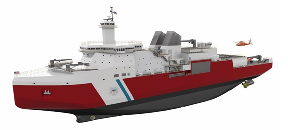 U.S. Coast Guard polar security cutter rendering by Bollinger Mississippi.